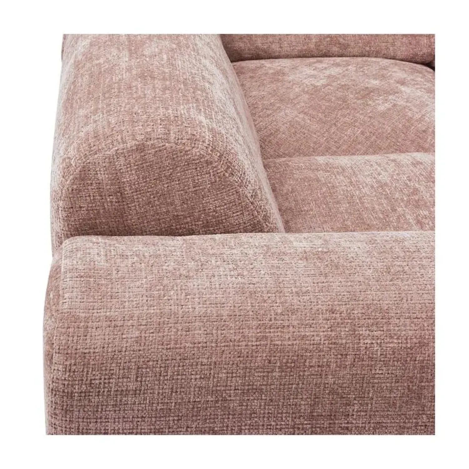 WOOOD Hoekbanken|Cloud Hoekbank links geweven chenille taupe/roze