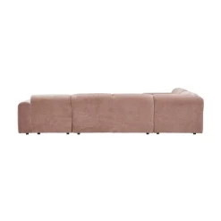 WOOOD Hoekbanken|Cloud Hoekbank links geweven chenille taupe/roze