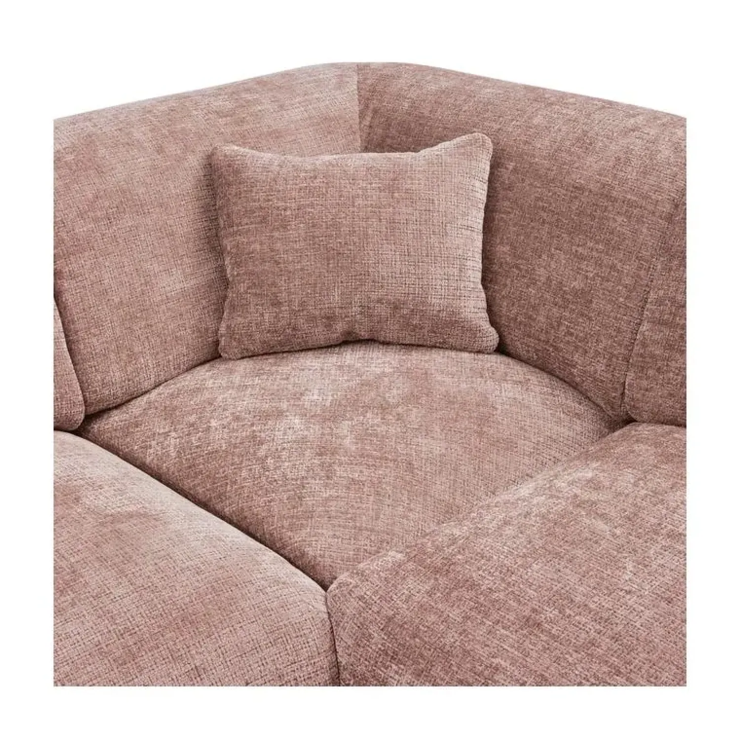 WOOOD Hoekbanken|Cloud Hoekbank links geweven chenille taupe/roze