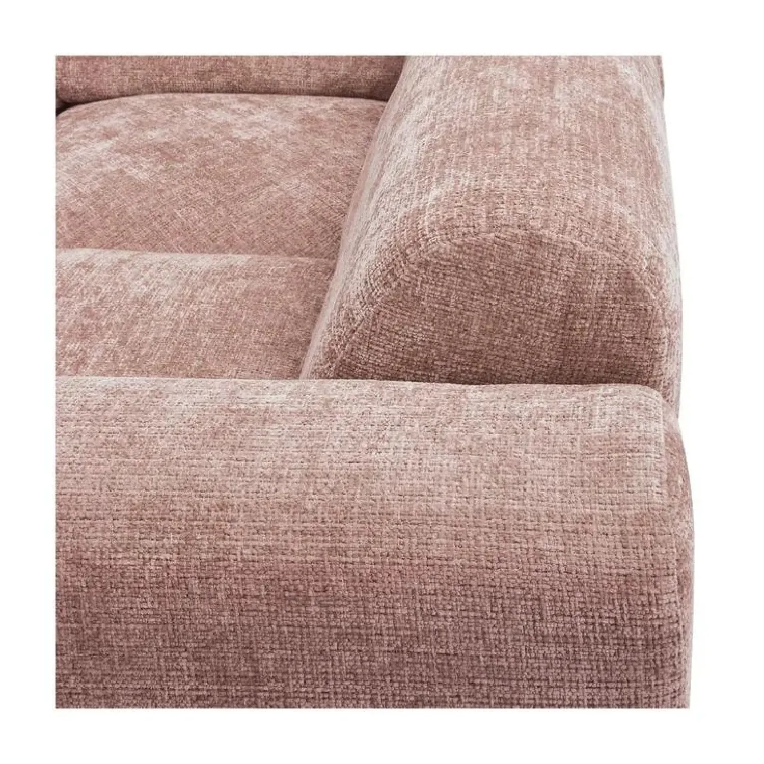 WOOOD Hoekbanken|Cloud Hoekbank rechts geweven chenille taupe/roze