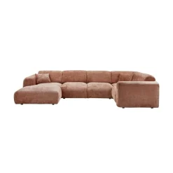 WOOOD Hoekbanken|Cloud Hoekbank rechts geweven chenille terracotta