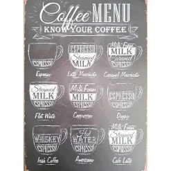 Cavetown Metalen Borden|Coffee Menu - metalen bord