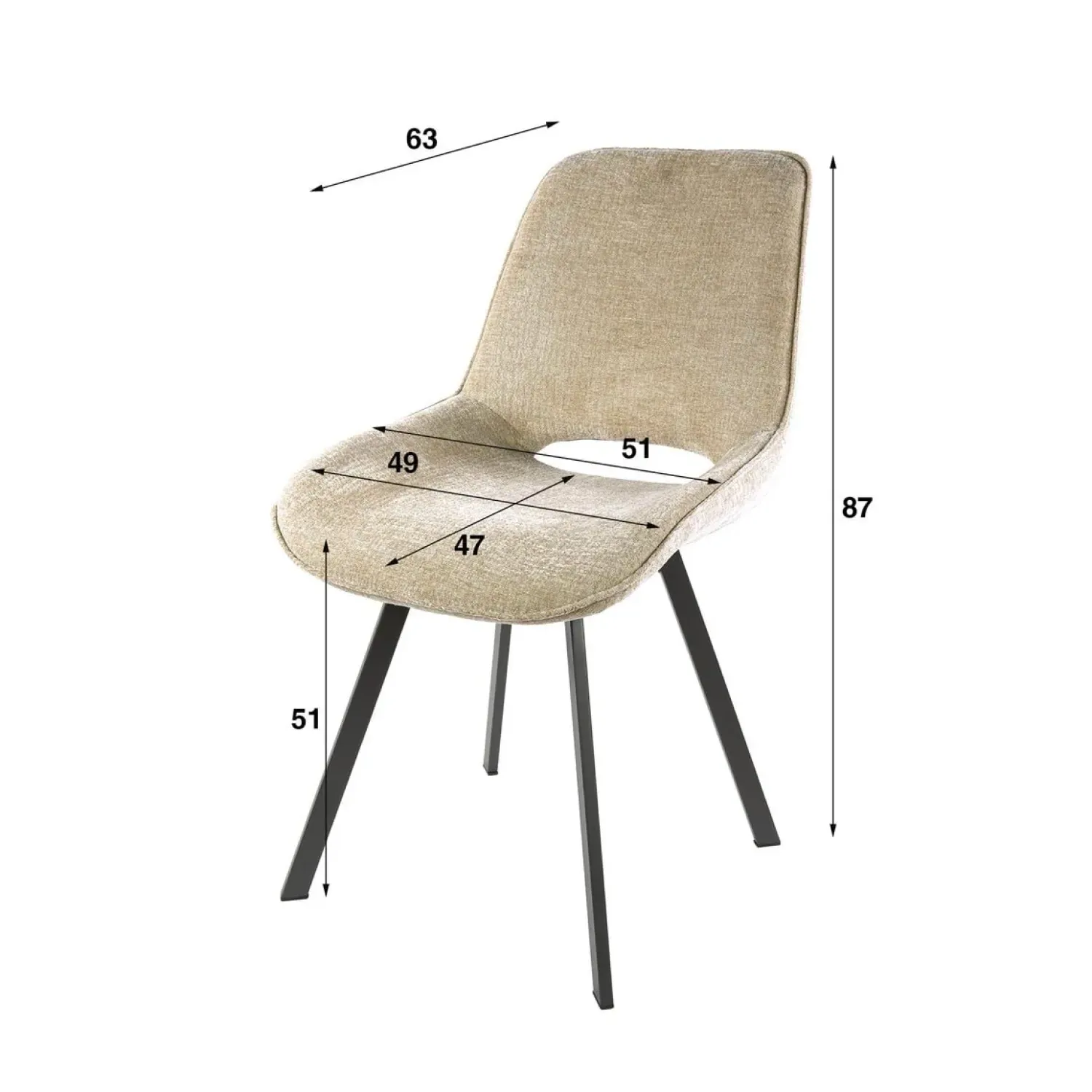 Kalfort Eetkamerstoelen|Colin Eetkamerstoel draaibaar Jaroq zand