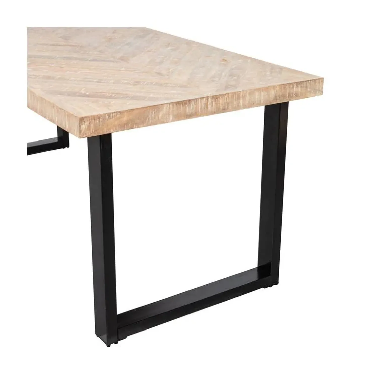 WOOOD Eettafels|Combi-tablo Eettafel mango visgraat U-poot 180 cm