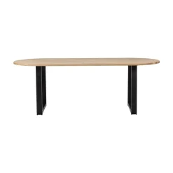WOOOD Eettafels|Combi-tablo Eettafel ovaal eiken U-poot 220 cm