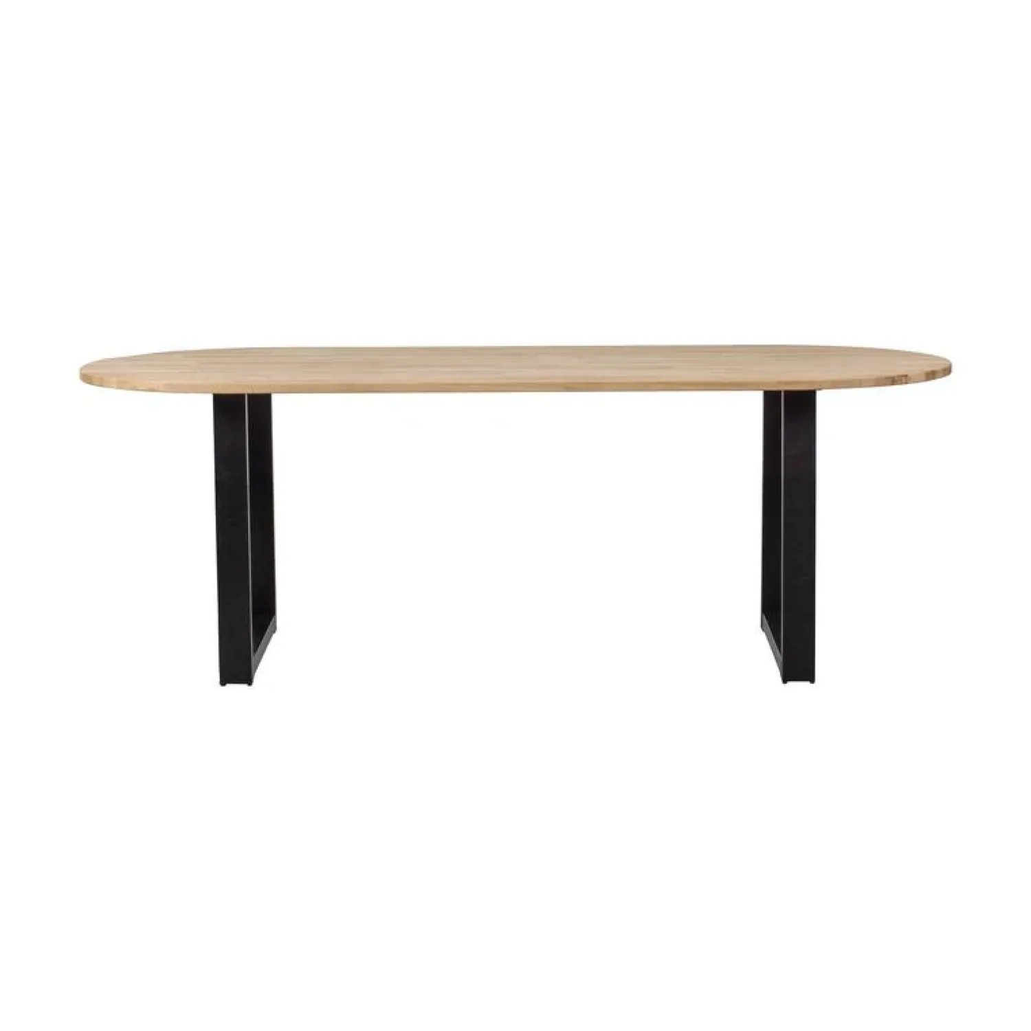 WOOOD Eettafels|Combi-tablo Eettafel ovaal eiken U-poot 220 cm