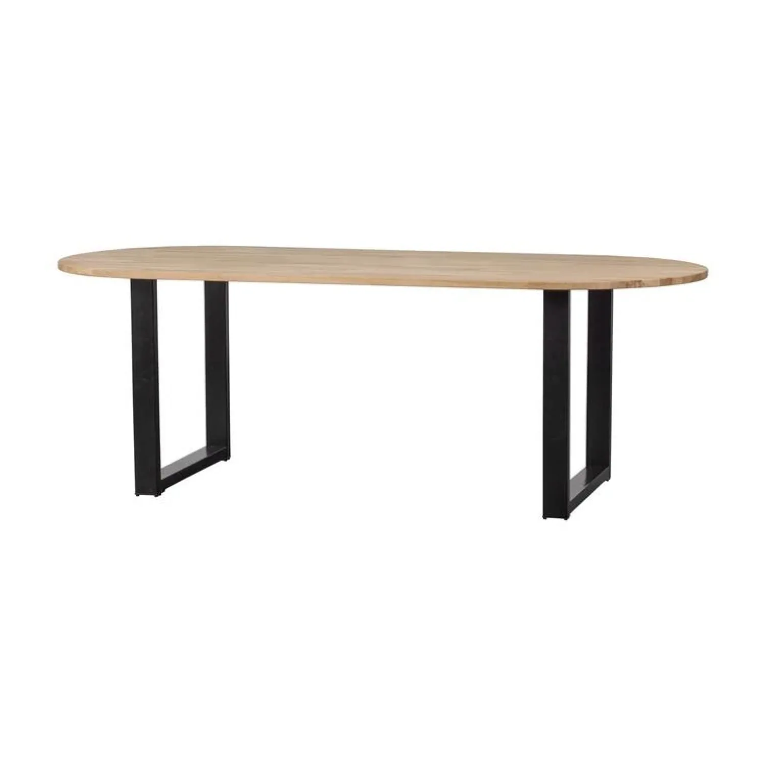 WOOOD Eettafels|Combi-tablo Eettafel ovaal eiken U-poot 220 cm