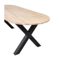 WOOOD Eettafels|Combi-tablo Eettafel ovaal eiken X-poot 220 cm