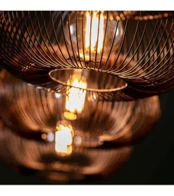 Kalfort Hanglampen|Conli 2-lichts hanglamp zwart nikkel/ koper