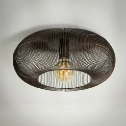 Kalfort Plafonnieres|Plafondlampen|Conli 1-lichts plafondlamp zwart nikkel/ koper