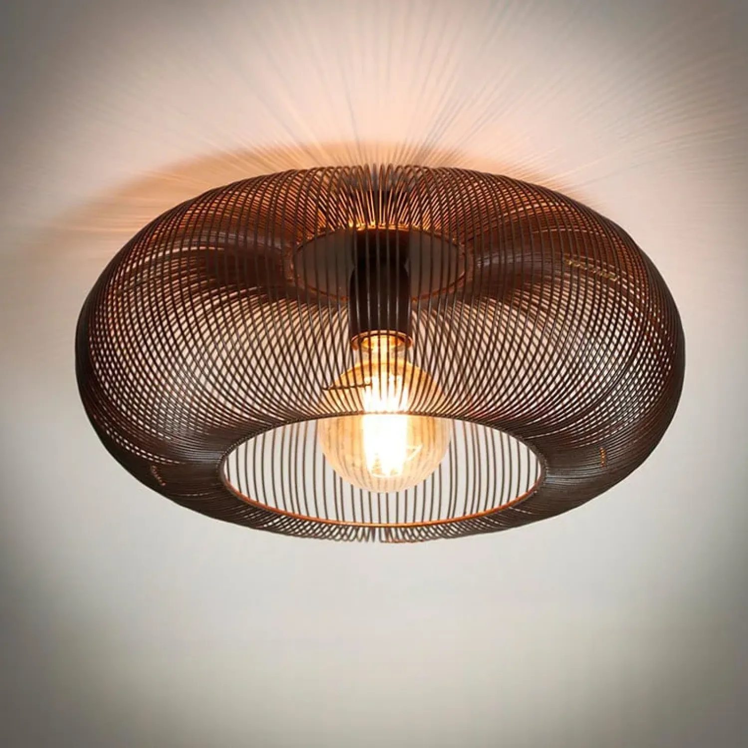 Kalfort Plafonnieres|Plafondlampen|Conli 1-lichts plafondlamp zwart nikkel/ koper