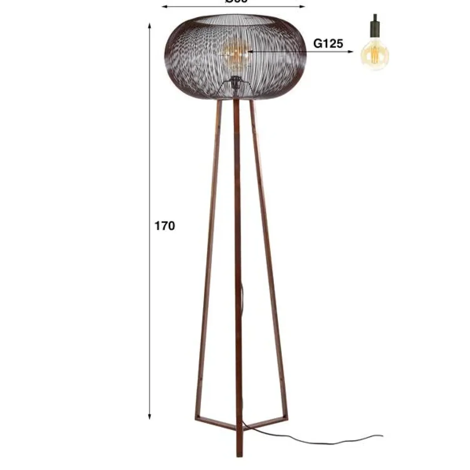 Kalfort Vloerlampen|Conli Vloerlamp 3-poots Zwart nikkel