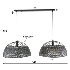 Kalfort Hanglampen|Cooper 2-lichts hanglamp industrieel