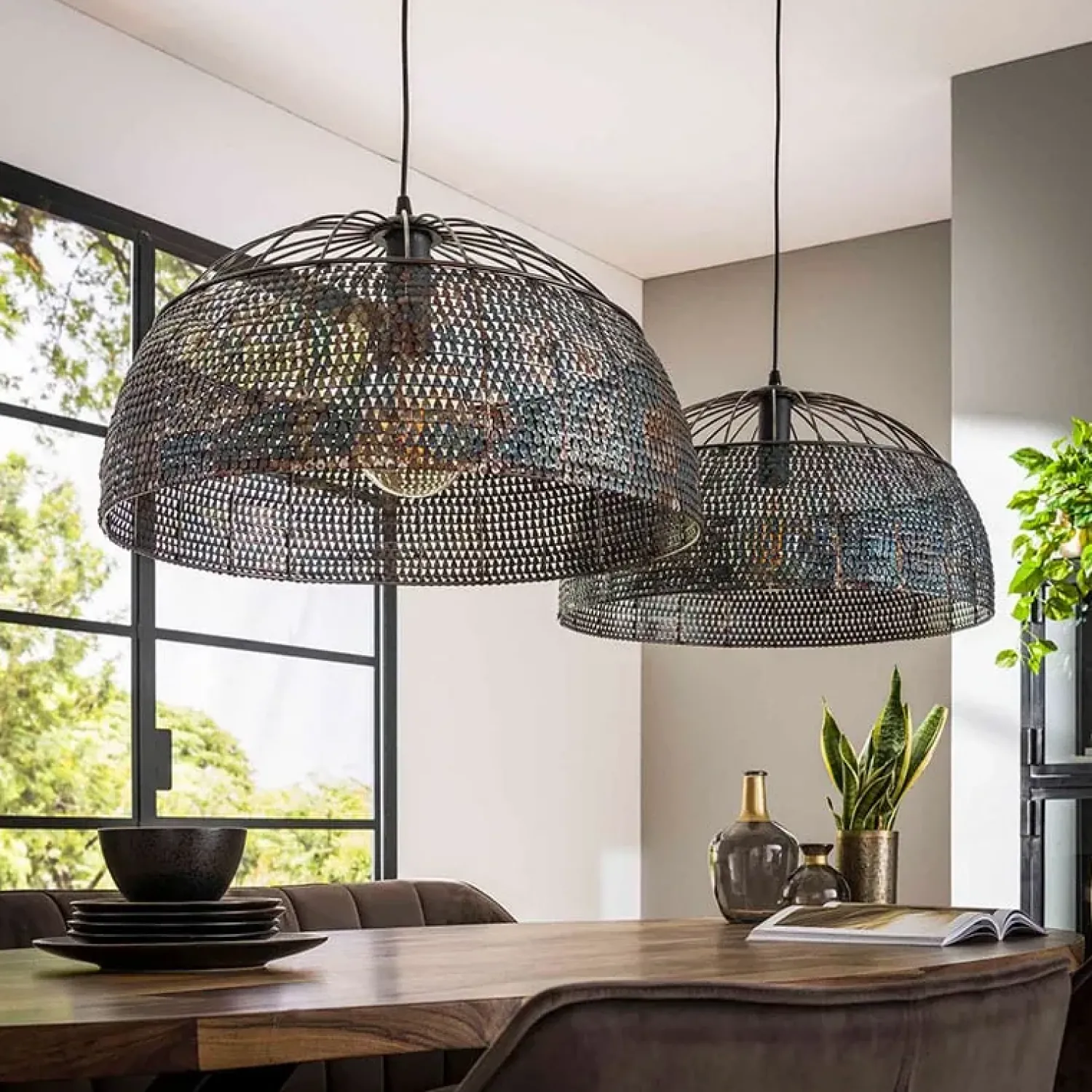 Kalfort Hanglampen|Cooper 2-lichts hanglamp industrieel