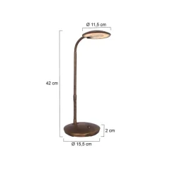 Steinmex Bureaulampen|Coraline 1-lichts Bureaulamp Brons