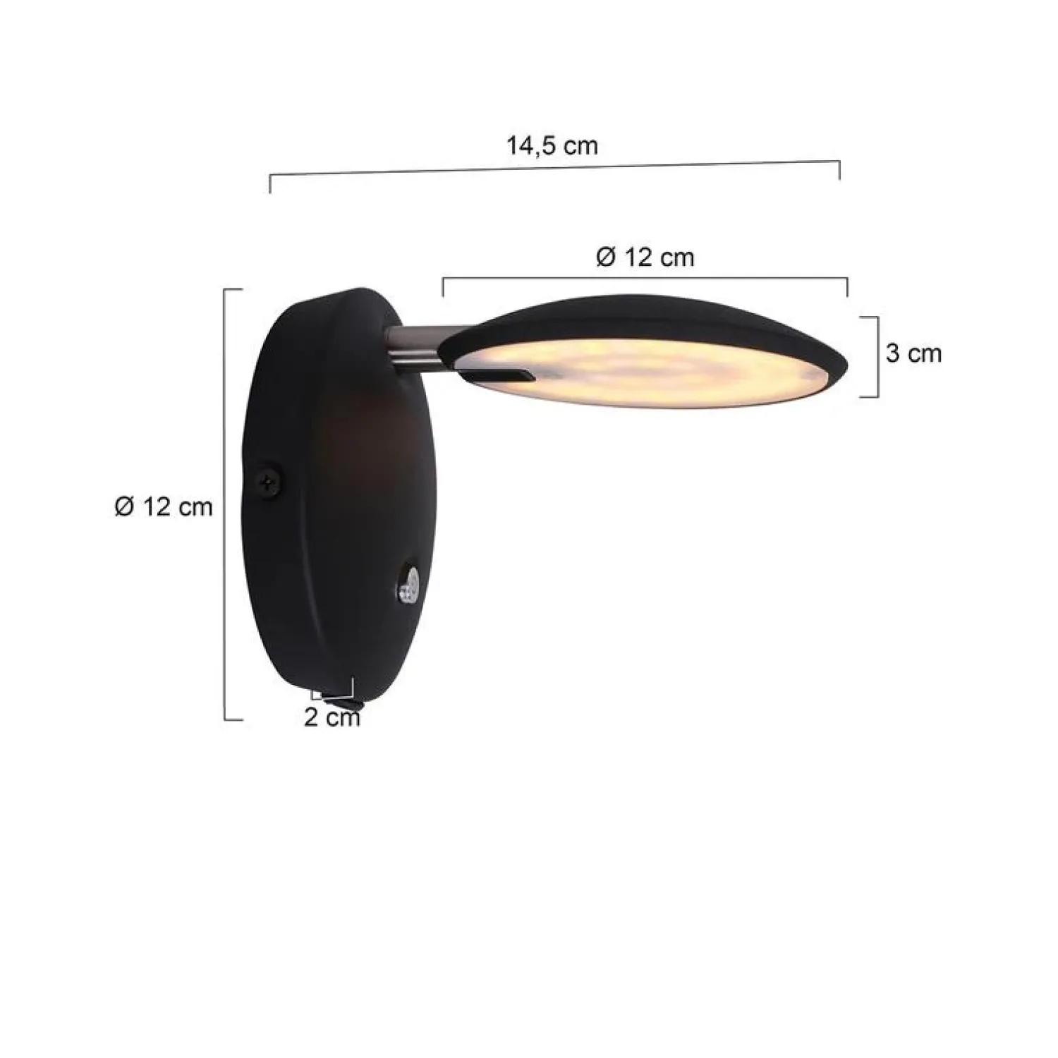 Steinmex Wandlampen|Coraline 1-lichts Wandlamp Zwart