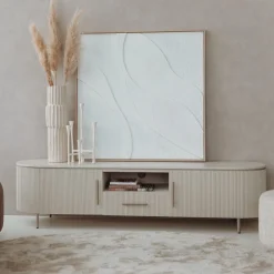 Tower living Industriele Kasten|Tv Meubels|Corbetta TV meubel wit/grijs mdf met betonlook finish 185cm