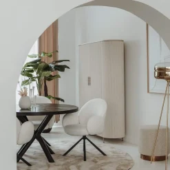 Tower living Wandkasten|Industriele Kasten|Corbetta wandkast wit/grijs mdf met betonlook finish 145cm