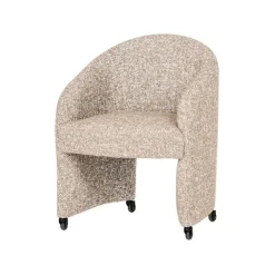 WOOOD Eetkamerstoelen|Cordo Eetkamerstoel Met wielen Naturel