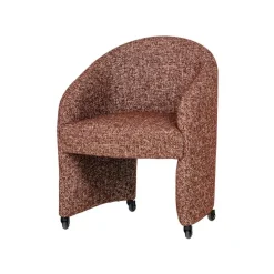 WOOOD Eetkamerstoelen|Cordo Eetkamerstoel Met wielen Roestbruin