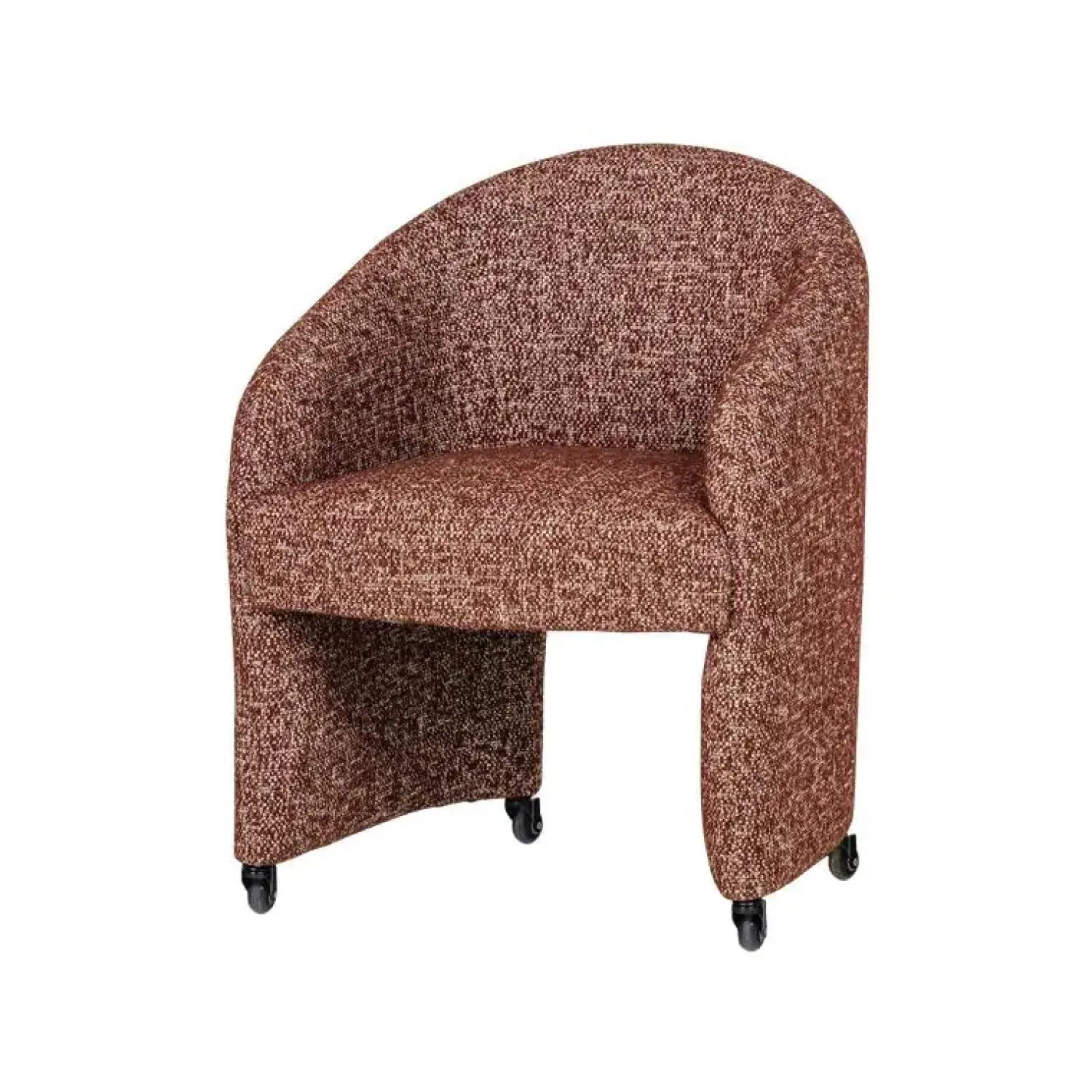 WOOOD Eetkamerstoelen|Cordo Eetkamerstoel Met wielen Roestbruin