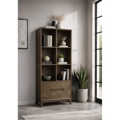 Livingfurn Vakkenkasten|Industriele Kasten|Cortez Vakkenkast walnoot 83 cm