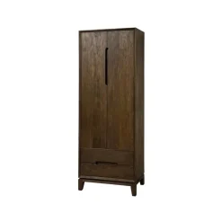 Livingfurn Wandkasten|Industriele Kasten|Cortez Wandkast 2 deurs 2 lades walnoot 75cm