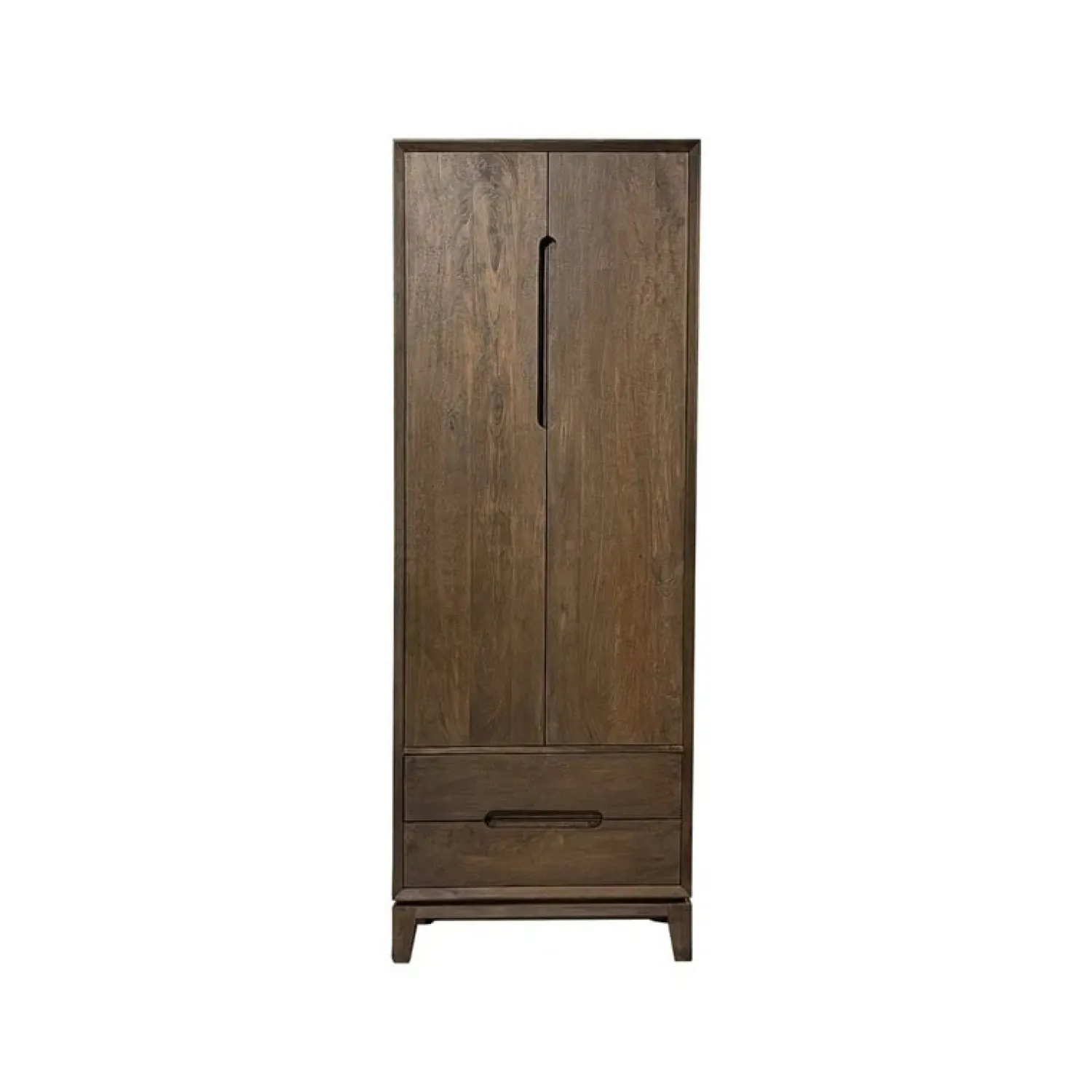 Livingfurn Wandkasten|Industriele Kasten|Cortez Wandkast 2 deurs 2 lades walnoot 75cm
