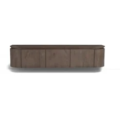 Livingfurn Industriele Kasten|Tv Meubels|Cortez Zwevend Tv meubel rond walnoot 140cm