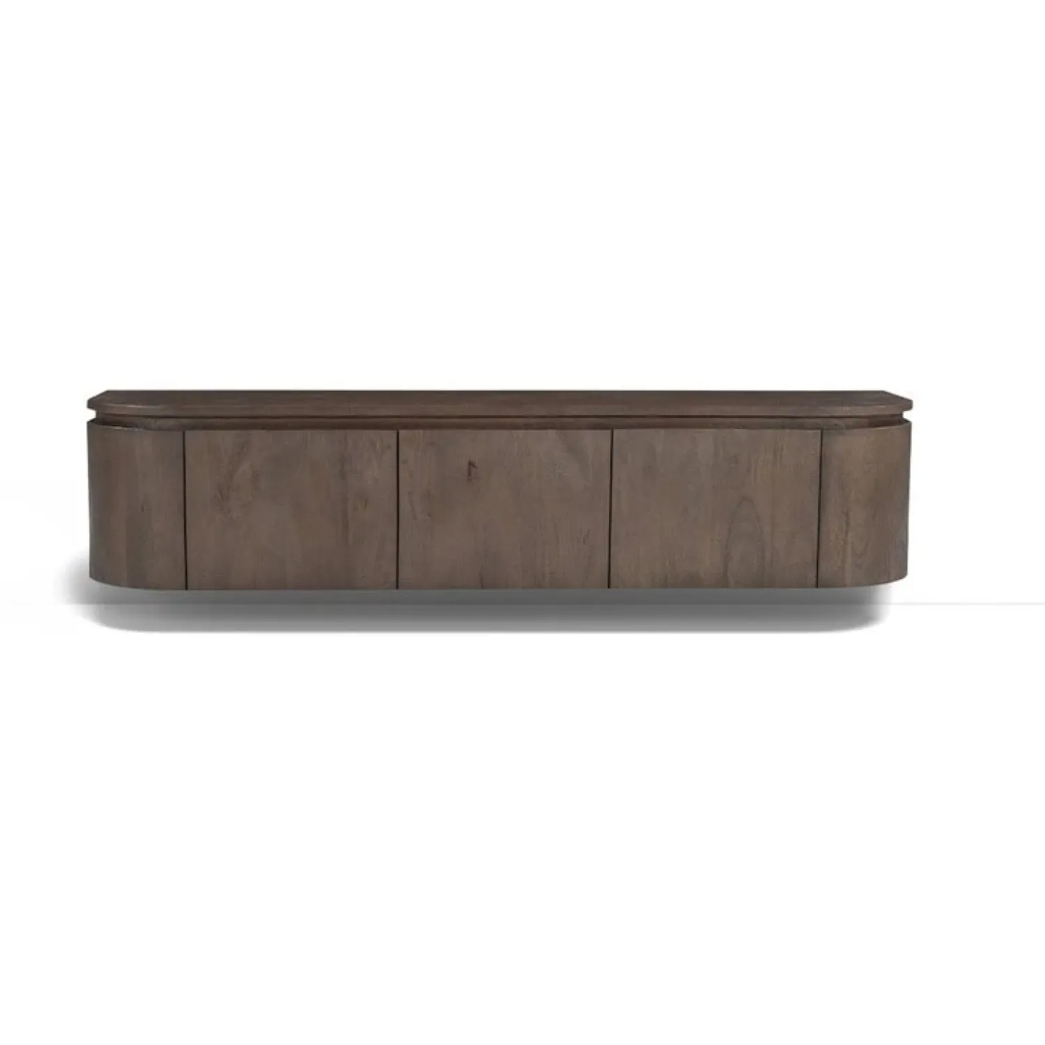 Livingfurn Industriele Kasten|Tv Meubels|Cortez Zwevend Tv meubel rond walnoot 140cm