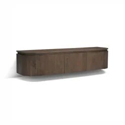 Livingfurn Industriele Kasten|Tv Meubels|Cortez Zwevend Tv meubel rond walnoot 140cm