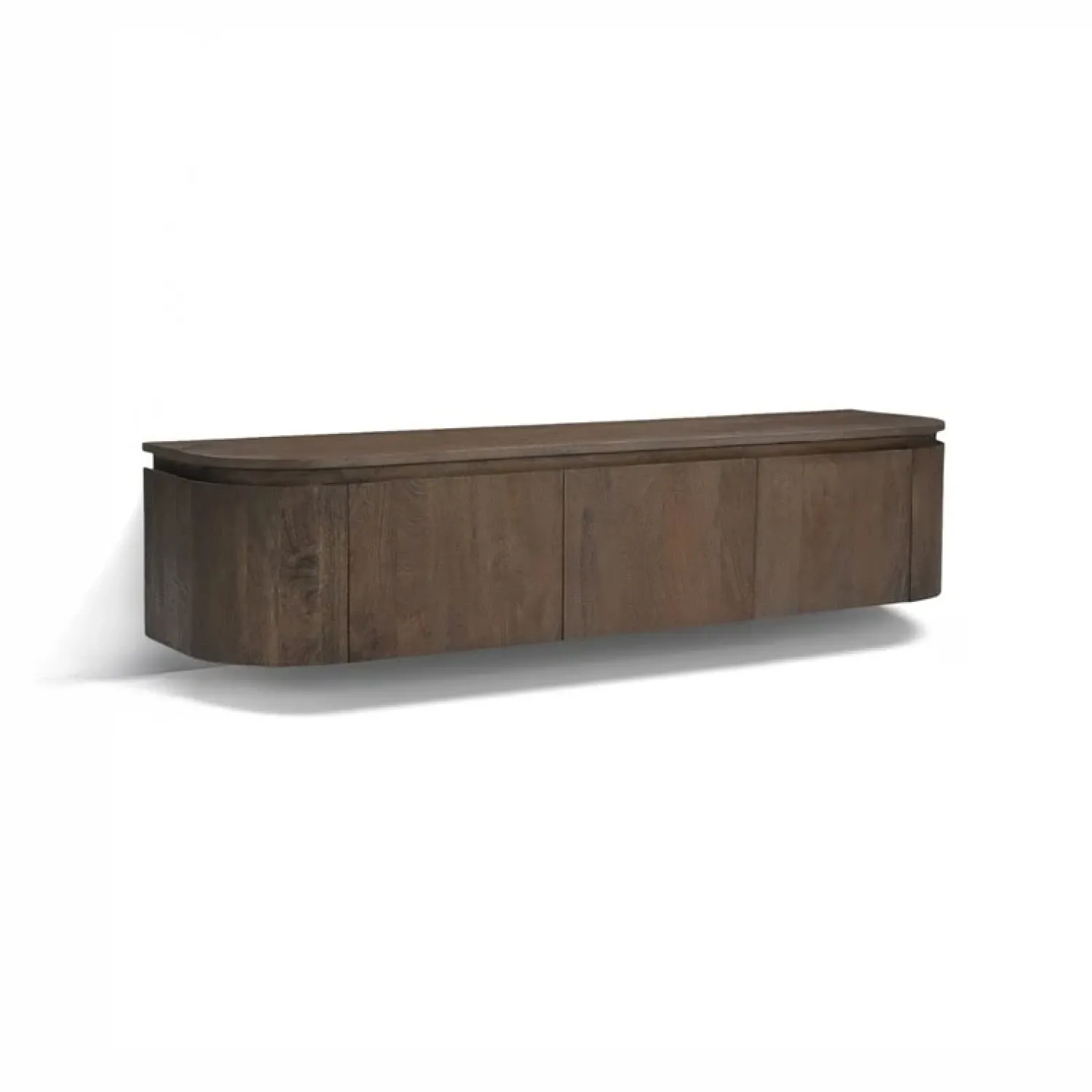 Livingfurn Industriele Kasten|Tv Meubels|Cortez Zwevend Tv meubel rond walnoot 140cm