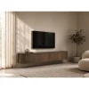 Livingfurn Industriele Kasten|Tv Meubels|Cortez Zwevend Tv meubel rond walnoot 180cm