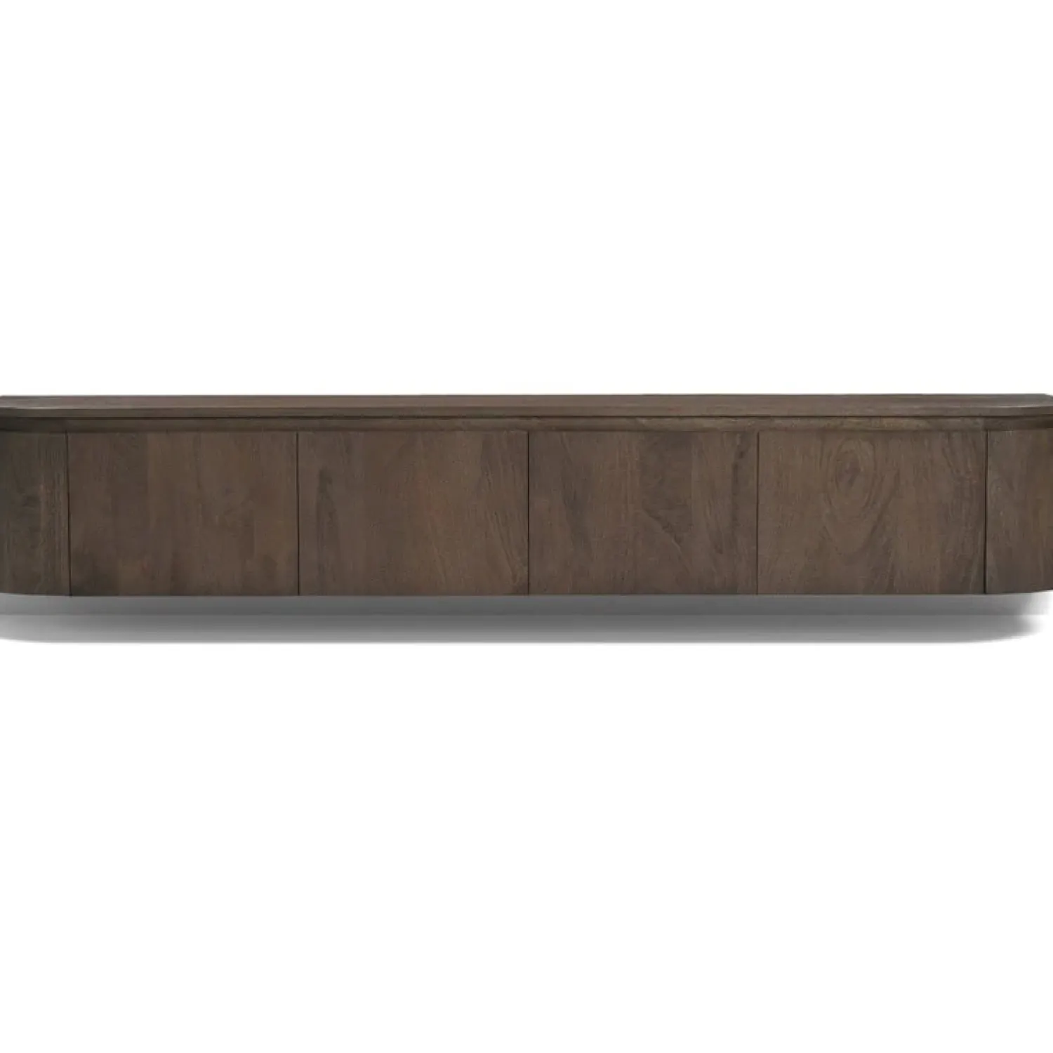 Livingfurn Industriele Kasten|Tv Meubels|Cortez Zwevend Tv meubel rond walnoot 220cm