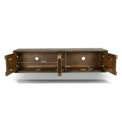 Livingfurn Industriele Kasten|Tv Meubels|Cortez Zwevend Tv meubel walnoot 140cm
