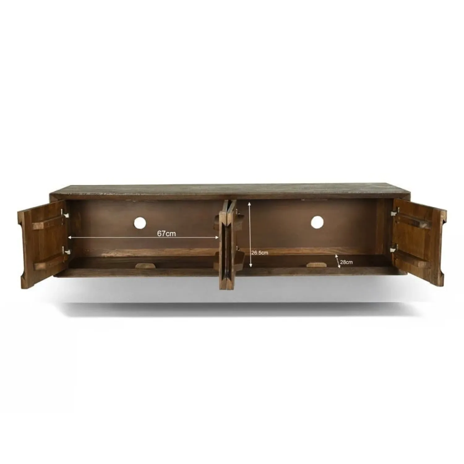 Livingfurn Industriele Kasten|Tv Meubels|Cortez Zwevend Tv meubel walnoot 140cm