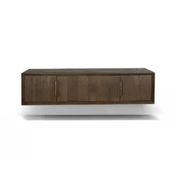Livingfurn Industriele Kasten|Tv Meubels|Cortez Zwevend Tv meubel walnoot 140cm