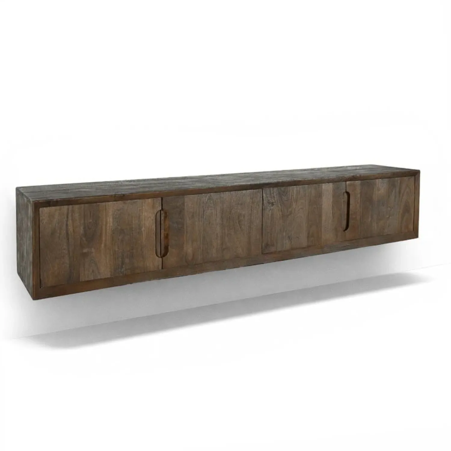 Livingfurn Industriele Kasten|Tv Meubels|Cortez Zwevend Tv meubel walnoot 180cm