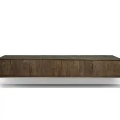 Livingfurn Industriele Kasten|Tv Meubels|Cortez Zwevend Tv meubel walnoot 220cm