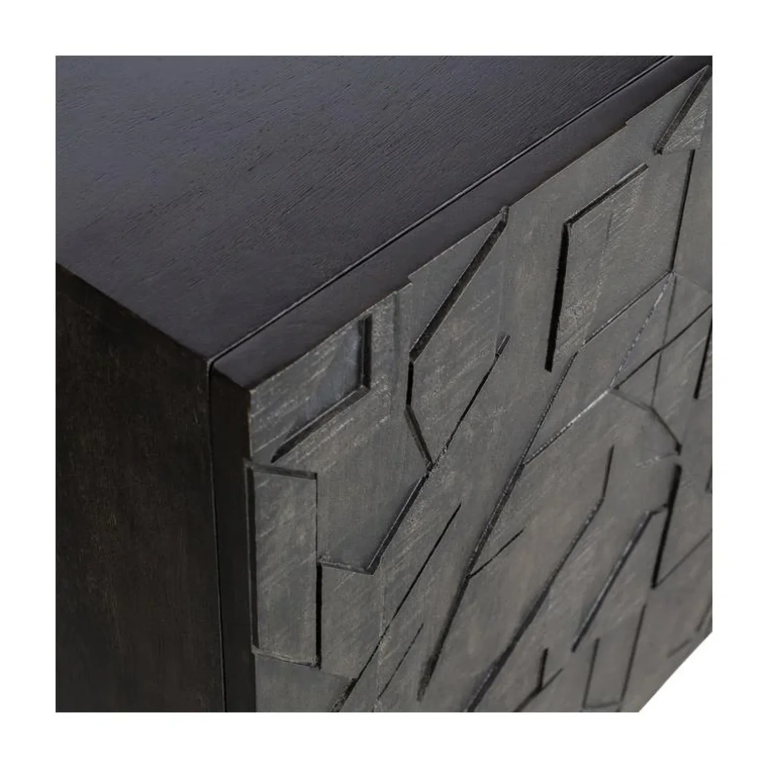WOOOD Dressoirs|Industriele Kasten|Counter Dressoir hout/metaal zwart 160cm