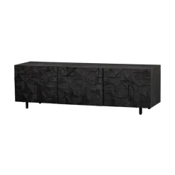 WOOOD Industriele Kasten|Tv Meubels|Counter Tv meubel mangohout zwart 160cm