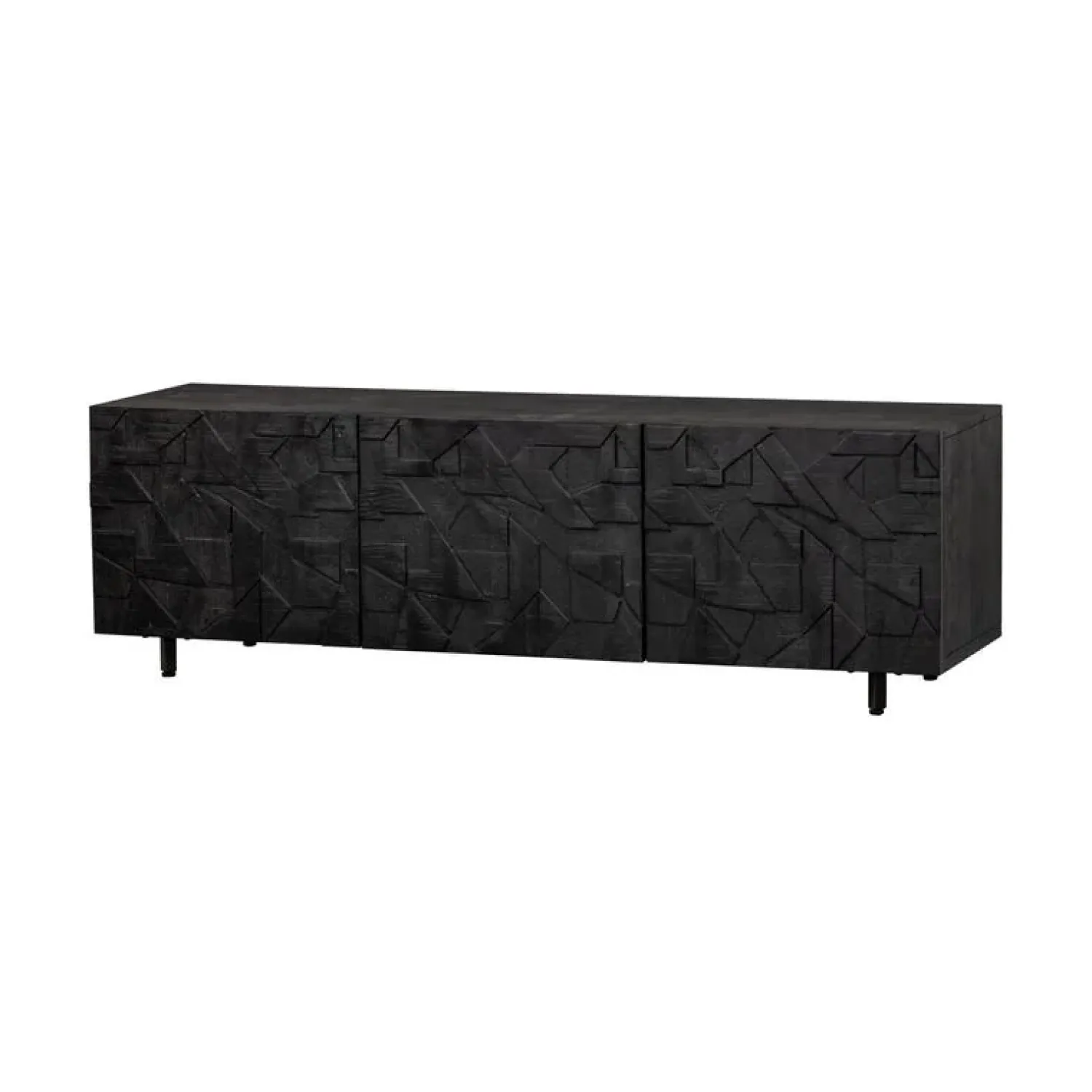 WOOOD Industriele Kasten|Tv Meubels|Counter Tv meubel mangohout zwart 160cm