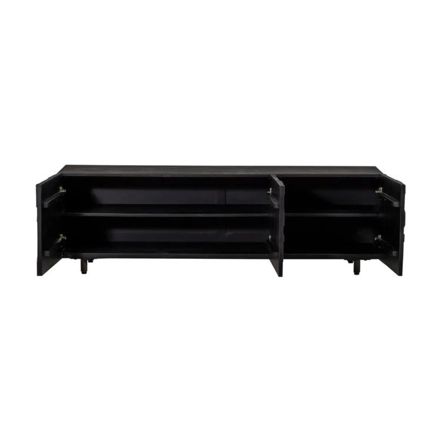 WOOOD Industriele Kasten|Tv Meubels|Counter Tv meubel mangohout zwart 160cm