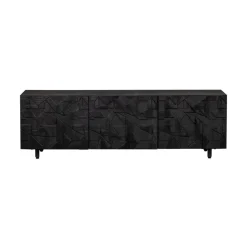 WOOOD Industriele Kasten|Tv Meubels|Counter Tv meubel mangohout zwart 160cm