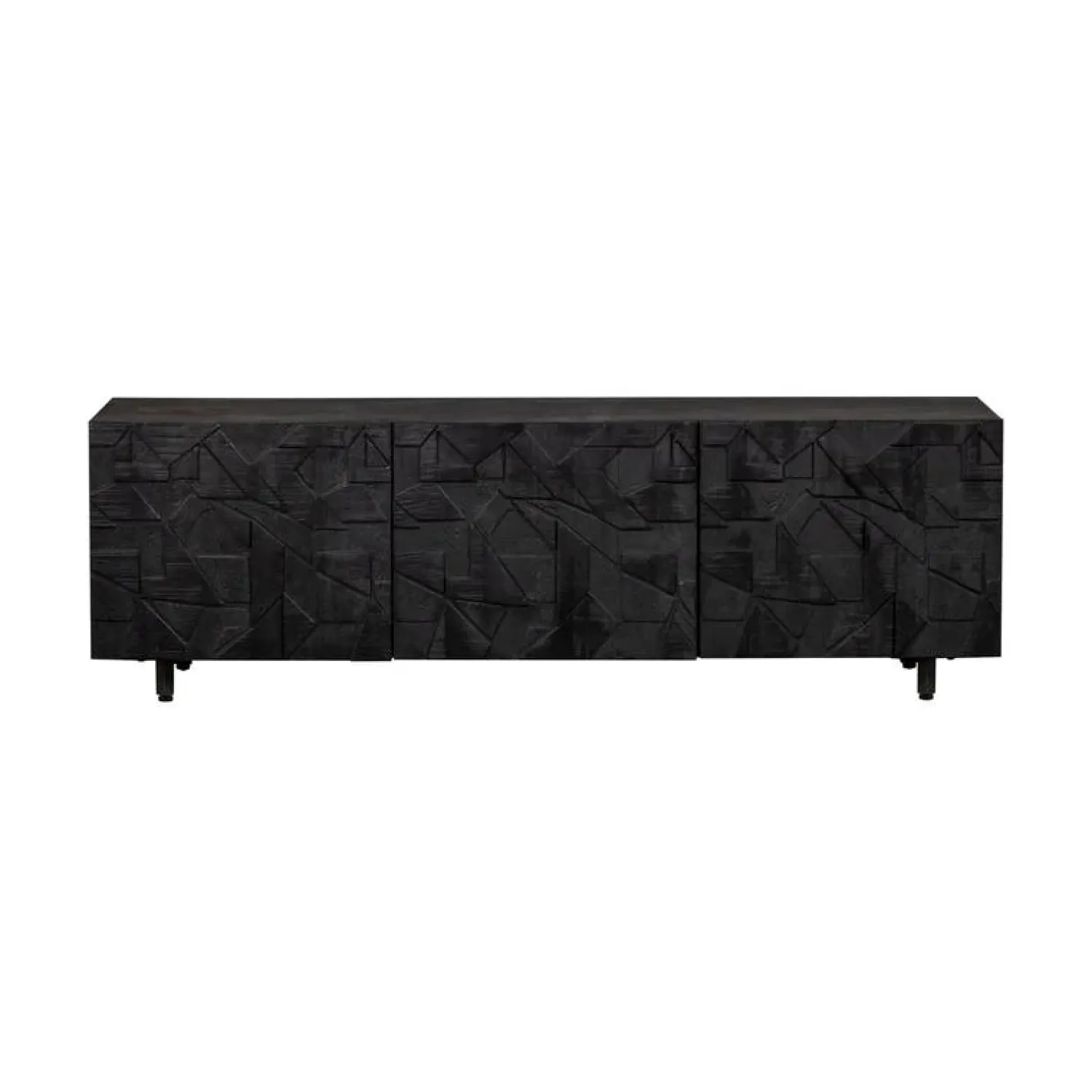WOOOD Industriele Kasten|Tv Meubels|Counter Tv meubel mangohout zwart 160cm