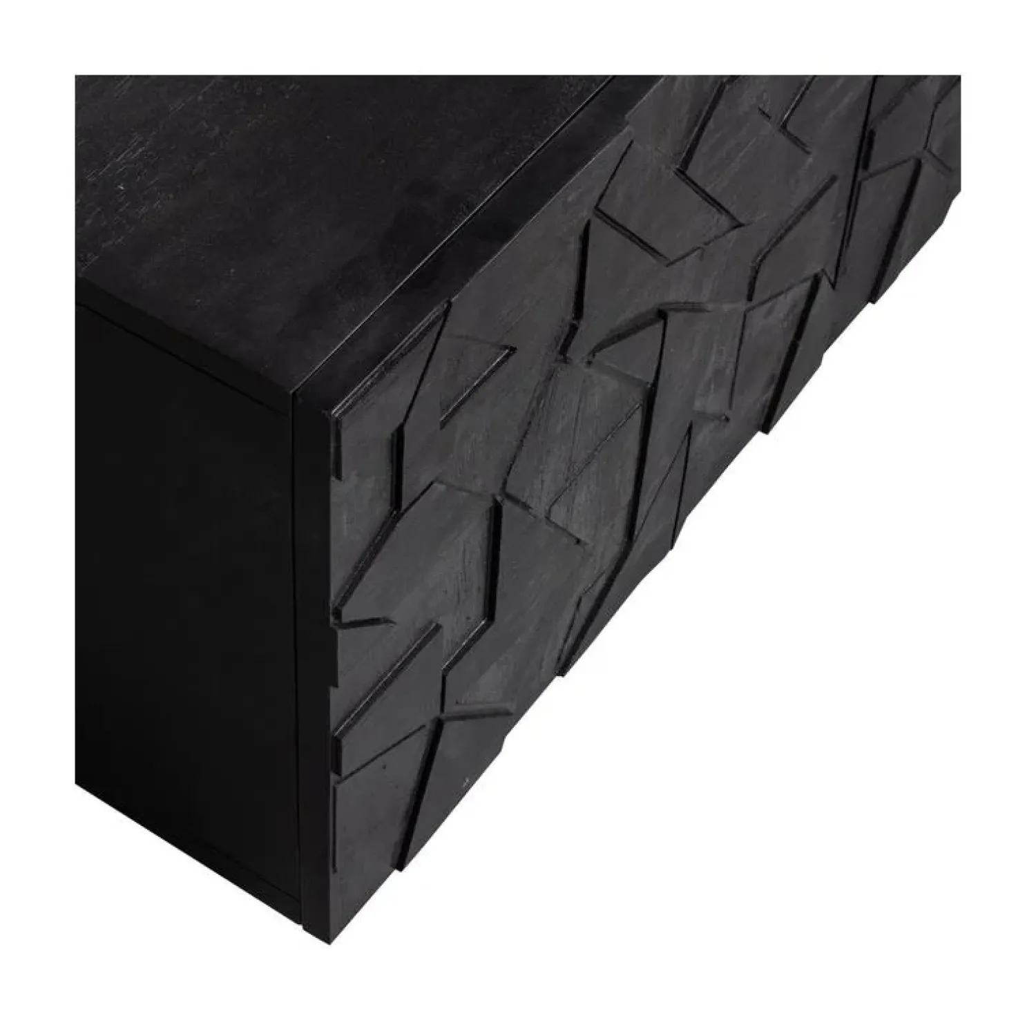 WOOOD Industriele Kasten|Tv Meubels|Counter Tv meubel mangohout zwart 160cm