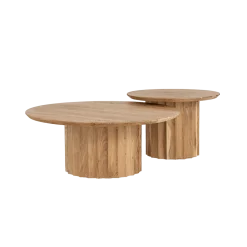 Tower living Salontafels|Crotone Salontafel set van 2 rond Acaciahout