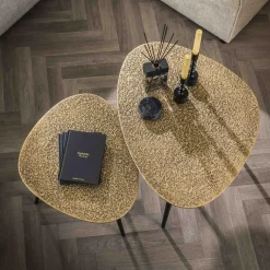Kalfort Salontafels|Cruller Salontafel set van 2 driehoekig Brons