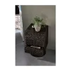 WOOOD Nachtkastjes|Industriele Kasten|Crumble Carved Nachtkastje mangohout donkerbruin 40cm