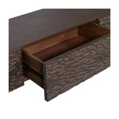 WOOOD Industriele Kasten|Tv Meubels|Crumble Carved Tv-meubel mangohout donkerbruin 180cm